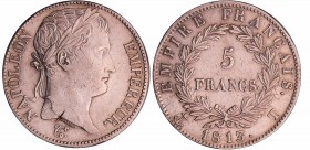 Napoléon 1er (1804-1814) - 5 francs revers empire 1813 T (Nantes)
TTB+
Ga.584-F.307
Ar ; 24.88 gr ; 23 mm