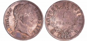 Napoléon 1er (1804-1814) - 1 franc revers empire 1813 T (Nantes)
SUP
Ga.447-F.205
Ar ; 5.01 gr ; 23 mm