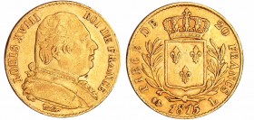 Louis XVIII (1815-1824) - 20 francs au buste habillé 1815 L (Bayonne)
TTB+
Ga.1026-F.517
Au ; 6.41 gr ; 21 mm