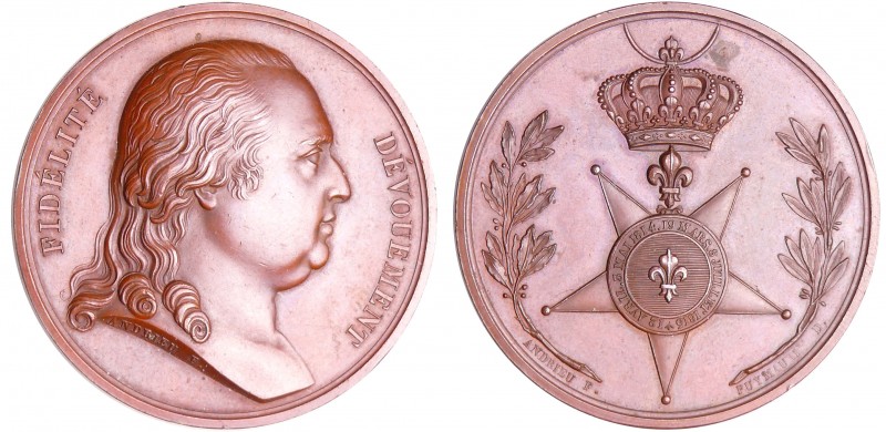 Louis XVIII (1815-1824) - Médaille, Fidélité dévouement
SPL
Br ; 36.63 gr ; 40...