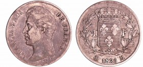 Charles X (1824-1830) - 1 franc 1825 M (Toulouse)
TTB
Ga.450-F.207
Ar ; 4.92 gr ; 23 mm
Monnaie frappée à 6057 exemplaires.