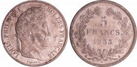 Louis-Philippe Ier (1830-1848) - 5 francs tête laurée 2ème type 1833 B (Rouen)
SUP+
Ga.678-F.324
Ar ; 24.96 gr ; 37 mm