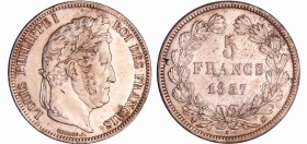 Louis-Philippe Ier (1830-1848) - 5 francs tête laurée 2ème type 1837 MA (Marseille)
SUP
Ga.678-F.324
Ar ; 24.80 gr ; 37 mm