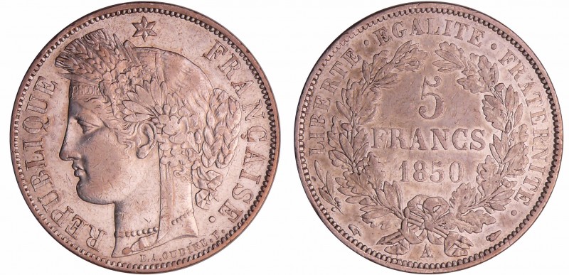 Deuxième république (1848-1852) - 5 francs Cérès 1850 A (Paris)
SUP
Ga.719-F.3...