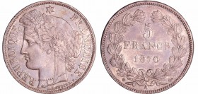 Gouvernement de défense nationale (1870-1871) - 5 francs Cérès sans légende 1870 A (Paris)
SUP
Ga.742-F.332
Ar ; 24.88 gr ; 37 mm