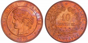 Troisième république (1871-1940) - 10 centimes Cérès 1874 K (Bordeaux)
SPL
Ga.265-F.135
Br ; 10.29 gr ; 30 mm