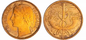 Troisième république (1871-1940) - 100 francs or 1929 concours de La Fleur
FDC
Maz.2538a-EMPF 281.4
Br-Al ; 3.36 gr ; 21 mm