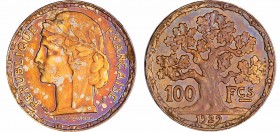 Troisième république (1871-1940) - 100 francs or 1929 concours de Vernon
FDC
Maz.2542a-EMPF 284.4
Br-Al ; 3.38 gr ; 21 mm