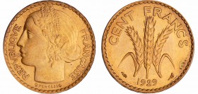 Troisième république (1871-1940) - 100 francs or 1929 concours de Yencesse
FDC
Maz.2543a-EMPF 285.4
Br-Al ; 3.20 gr ; 21 mm