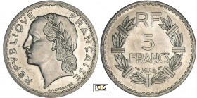 Quatrième République (1947-1959) - 5 francs Lavrillier aluminium 1946
PCGS MS 64
Ga.766-F.339
Al ; -- ; 31 mm
PCGS #17272806