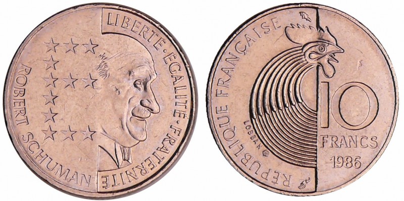 Cinquième république (1959- ) - 10 francs Shuman 1986 essai
SUP+
Ga.825
Ni ; ...