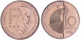 Cinquième république (1959- ) - 10 francs Shuman 1986 essai
SUP+
Ga.825
Ni ; 6.49 gr ; 21 mm