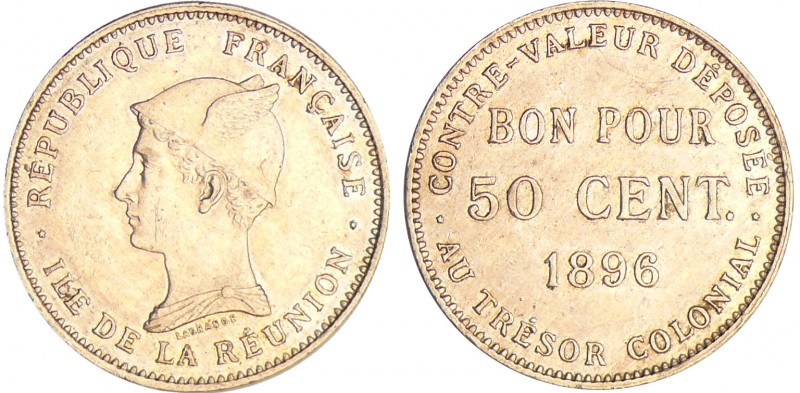 Réunion - 50 centimes 1896
SUP
Lecompte.41
Cu-Ni ; 2.49 gr ; 22 mm