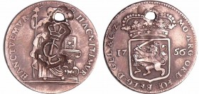 Saint-Domingue (Haïti) - 2 escalins comptremarque sur ¼ Gulden of Muntmeesterpenning 1756
RR TTB
--
Ar ; 2.85 gr ; 20 mm
Monnaie percée.