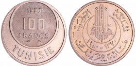 Tunisie - 100 francs 1950 essai
SPL
Lecompte.401
Cu-Ni ; 11.80 gr ; 31 mm