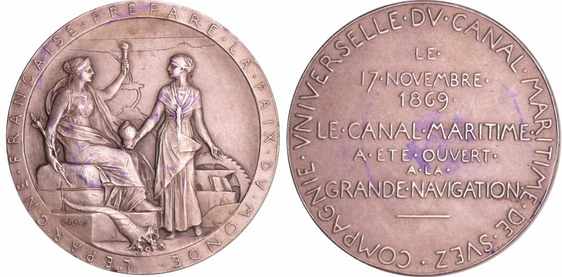 Canal de Suez - Médaille - Compagnie Universelle du Canal Maritime de Suez 1869...