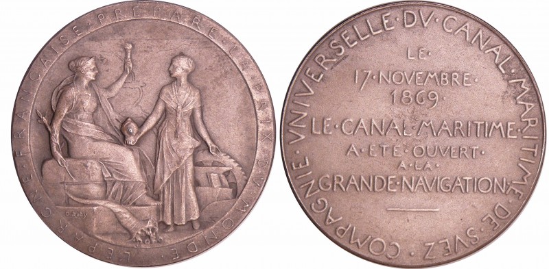 Canal de Suez - Médaille - Compagnie Universelle du Canal Maritime de Suez 1869...