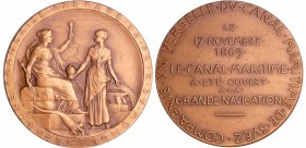 Canal de Suez - Médaille - Compagnie Universelle du Canal Maritime de Suez 1869
SUP
Lecompte.3
Bronze ; 36.45 gr ; 42 mm