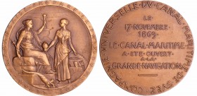 Canal de Suez - Médaille - Compagnie Universelle du Canal Maritime de Suez 1869
SUP
Lecompte.3
Bronze ; 34.96 gr ; 42 mm