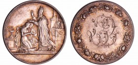Jeton de mariage en argent - 1898
SUP
--
Ar ; 9.91 gr ; 27 mm
Sur la tranche : L. Q. 12 FEVRIER 1898