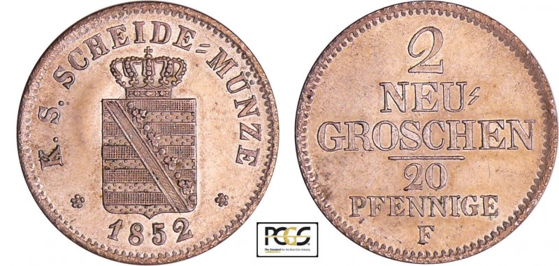 Allemagne - Sachsen - Friedrich August II (1836-1854) - 2 neugroschen 1852 F
PC...
