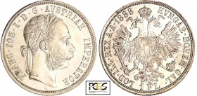 Autriche - Franz Joseph (1850-1898) - Florin 1888 A
PCGS MS 63
KM#2222
Ar ; 12.33 gr ; 29 mm
PCGS #31758931.
