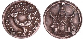 Cambodge - Ang Duong (1847-1860) - 1/4 Tical 1208 (1847)
A/ L'oiseau Garuda à gauche.
R/ Temple de face.
SUP
KM#35
Ar ; 3.73 gr ; 23 mm
Monnaie ...