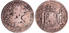 Chine - Carlos IIII (1788-1808) - 8 reales 1800 contremarqué
TB+
--
Ar ; 26.78 gr ; 40 mm