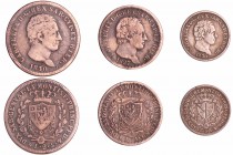 Italie - Carlo Felice (1821-1831) - Lot de 3 monnaies 2 lire 1830, 1 lire 1827 et 50 cent 1830
TB à TTB
--
Ar ; -- ; --