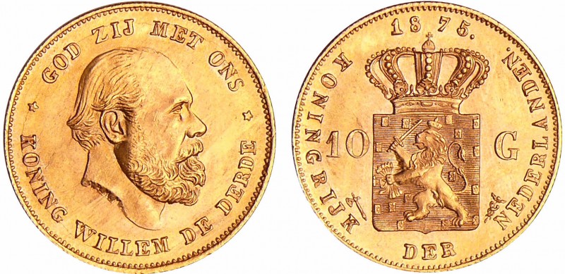 Pays-Bas - Wilhelm III (1849-1890) - 10 Gulden 1875
SPL
KM#105
Au ; 6.72 gr ;...