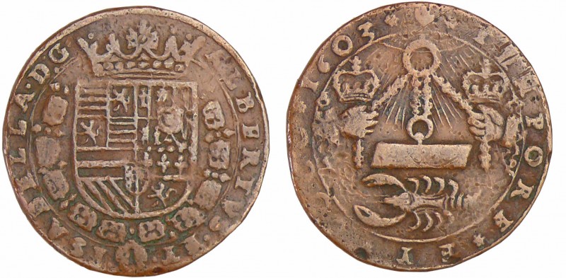 Pays-Bas méridionaux - Jeton - Siège d'Ostende, 1603 Anvers
TB+
Dugn.3558
Cu ...