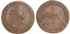Pays-Bas méridionaux - Jeton - Loyauté envers Philippe IV, 1624 Bruxelles
TTB
Dugn.3810
Cu ; 4.66 gr ; 28 mm