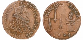 Pays-Bas méridionaux - Jeton - Loyauté envers Philippe IV, 1624 Bruxelles
TTB
Dugn.3811
Cu ; 4.23 gr ; 28 mm
