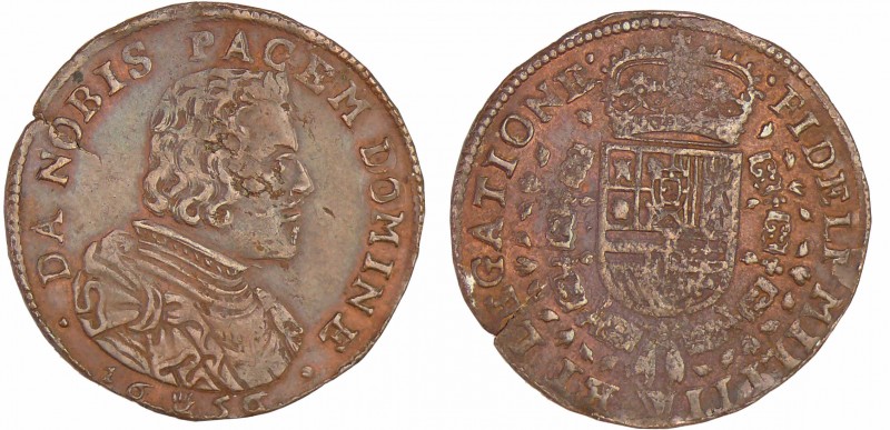 Pays-Bas méridionaux - Jeton - Désirs de paix, 1656 Anvers
TTB
Dugn.4087
Cu ;...