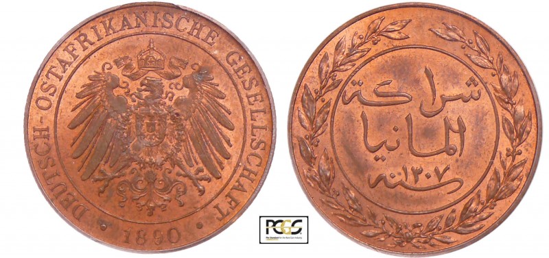 Tanzanie - Allemagne Afrique de l'est - Pesa 1890
A/ Aigle couronné de face.
R...