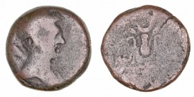 Norte de África
Juba II
AE-27. Cesarea. (25 a.C.-24 d.C.). A/Busto de Juba a der., con maza sobre el hombro. R/Corona de Isis y creciente. 16.73g. M...