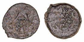 Judea
Antonio Felix
Prutah. AE. (52-59 d.C.). Acuñaciones de los Procuradores Romanos. Año 14 (54 d.C.). 2.55g. Hendin 651. (BC).