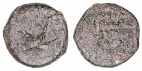 Judea
Antonio Felix
Prutah. AE. (52-59 d.C.). Acuñaciones de los Procuradores Romanos. 2.76g. Hendin 651. BC.