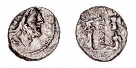 Clovlia
Quinario. AR. Roma. (98 a.C.). A/Cabeza de Júpiter, debajo letra M. R/Victoria coronando trofeo y ley., en exergo (Q). 1.73g. Sydenham 586a. ...
