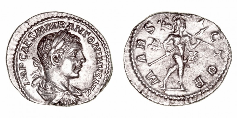 Heliogábalo
Denario. AR. Roma. (218-222). R/MARS VICTOR. 2.96g. RIC.123. Bello ...