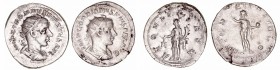 Gordiano III
Antoniniano. AR. (238-244). Lote de 2 monedas. R/AEQVITAS y AETERNITATI. MBC a MBC-.
