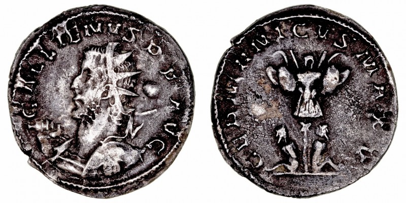 Galieno
Antoniniano. AR. (253-268). A/Busto radiado a izquierda con armadura, e...