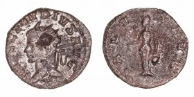 Claudio II
Antoniniano. VE. Antioquía. R/SALVS AVG. 2.85g. RIC.229. Hoja en anverso. Muy escasa. (MBC-).