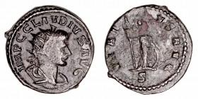 Claudio II
Antoniniano. VE. Antioquía. R/VIRTVS AVG., en exergo S. 3.57g. RIC.225. Muy escasa. MBC/BC+.