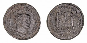Diocleciano
Antoniniano. AE. Heraclea. (284-305). R/CONCORDIA MILITVM, en el campo HA y en exergo XXI. 3.34g. RIC.284. MBC-.