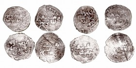 Fatimidas
Fracción de Dírhem. AR. (386-411 H.). Lote de 4 monedas. (Mit.554 tipo). BC.