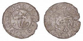 Corona Castellano Leonesa
Juan I
Blanca del Agnus Dei. VE. Burgos. Con B y S a los lados de la Y coronada. 1.79g. AB.549. MBC-.