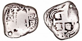 Felipe IV
2 Reales. AR. Potosí (E). (1664). 5.86g. (Cal.932 (2019). Agujerito. (BC-).