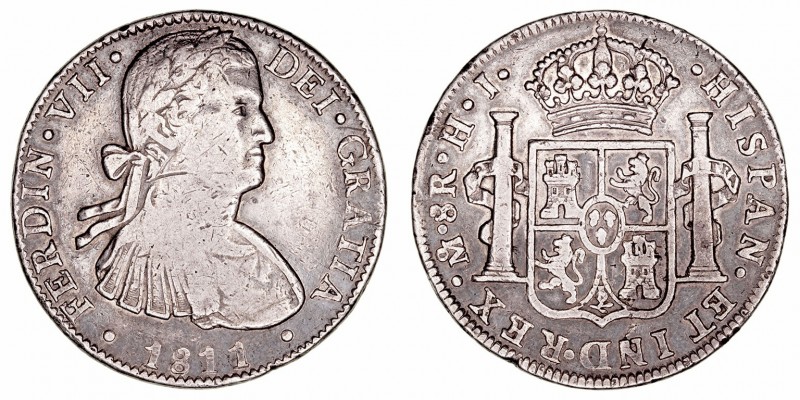 Fernando VII
8 Reales. AR. Méjico HJ. 1811. 26.77g. Cal.1317 (2019). Tonalidad....