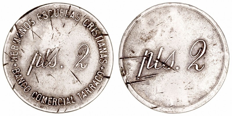 Fichas, resellos y curiosidades
Ficha. Metal blanco. Banco Comercial Tarraco, H...